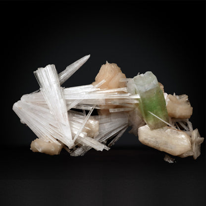 Green Apophyllite with Stilbite and Scolecite - #20T52