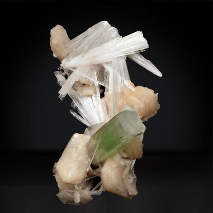 Green Apophyllite with Stilbite and Scolecite - #20T52