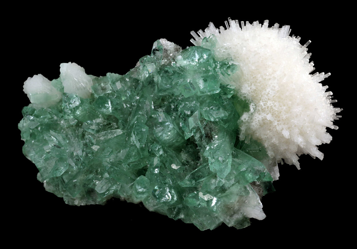 Green Apophyllite with Scolecite Spray and Stilbite - #20T01