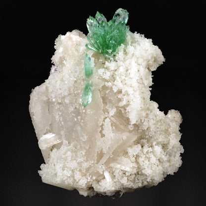 Green Apophyllite with Calcite on Chalcedony - #20T34