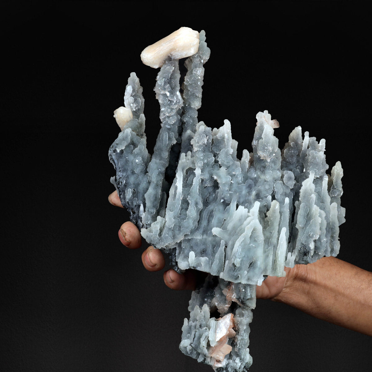 Stilbite with Heulandite on Chalcedony Sea Coral Formation - #20T41
