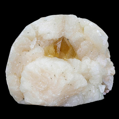 Powellite Pyramids with Green Apophyllite on Stilbite - #C16