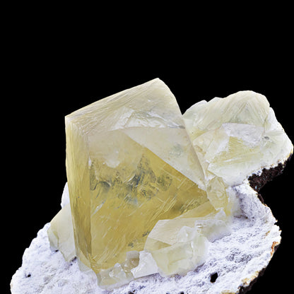 Pale Yellow Calcite Cluster on Mordenite - #C41
