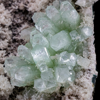 Green Apophyllite Clustered with Stilbite Inclusion - #C5
