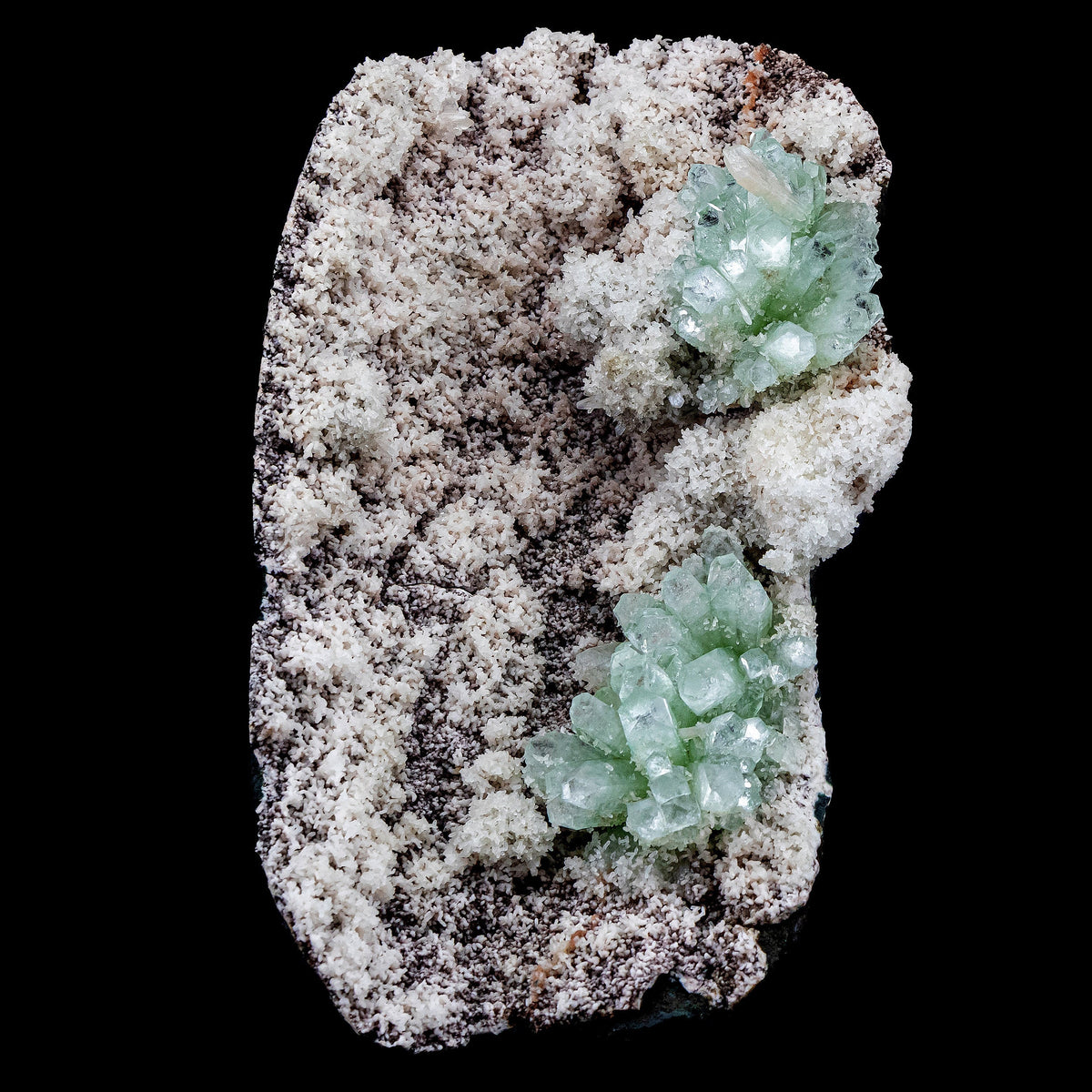 Green Apophyllite Clustered with Stilbite Inclusion - #C5