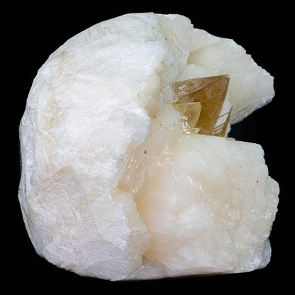 Powellite Pyramids with Green Apophyllite on Stilbite - #C16