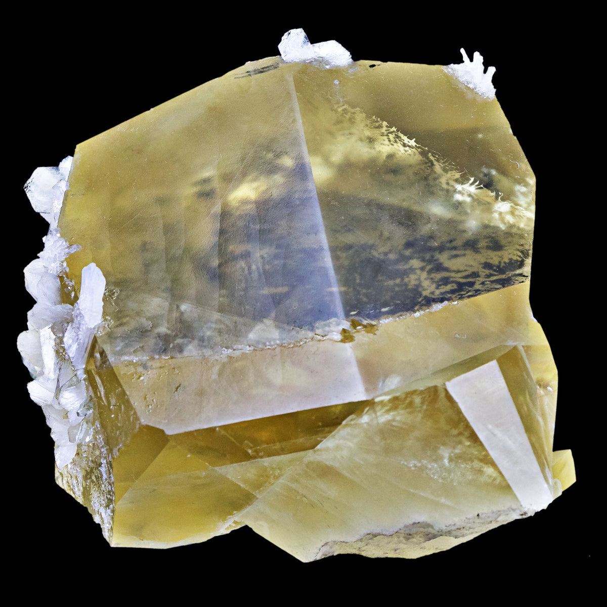 Huge Calcite with White Stilbite Blades - #C54