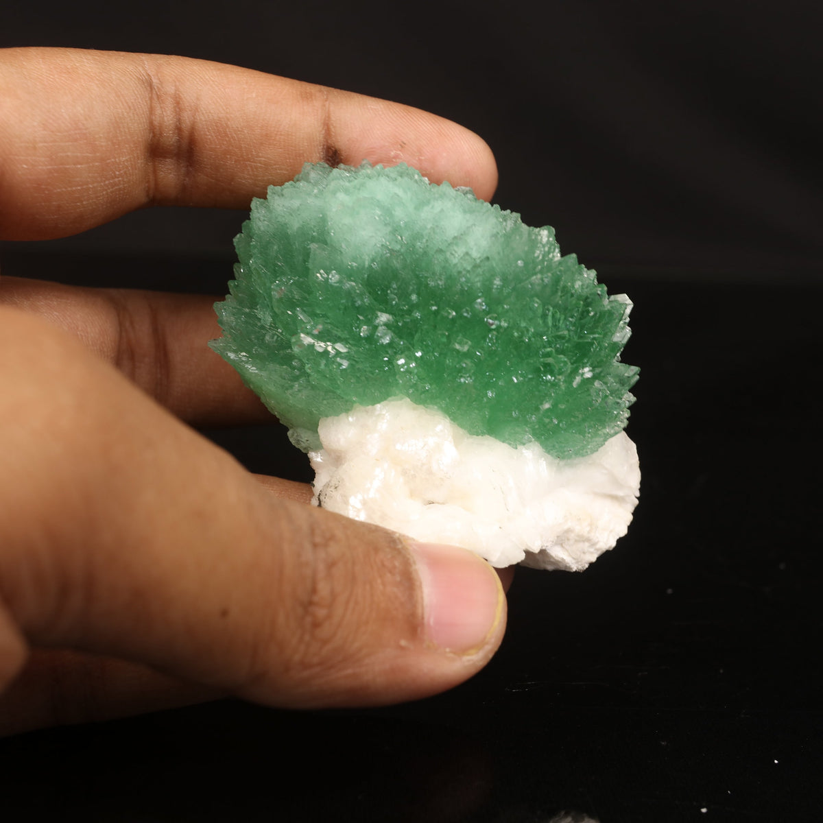 Rare Green Apophyllite with Heulandite Natural Mineral Specimen # B 6830