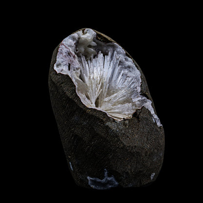 Selfstanding Scolecite Spray Geode With MM Quartz Natural Mineral Specimen # B 6899