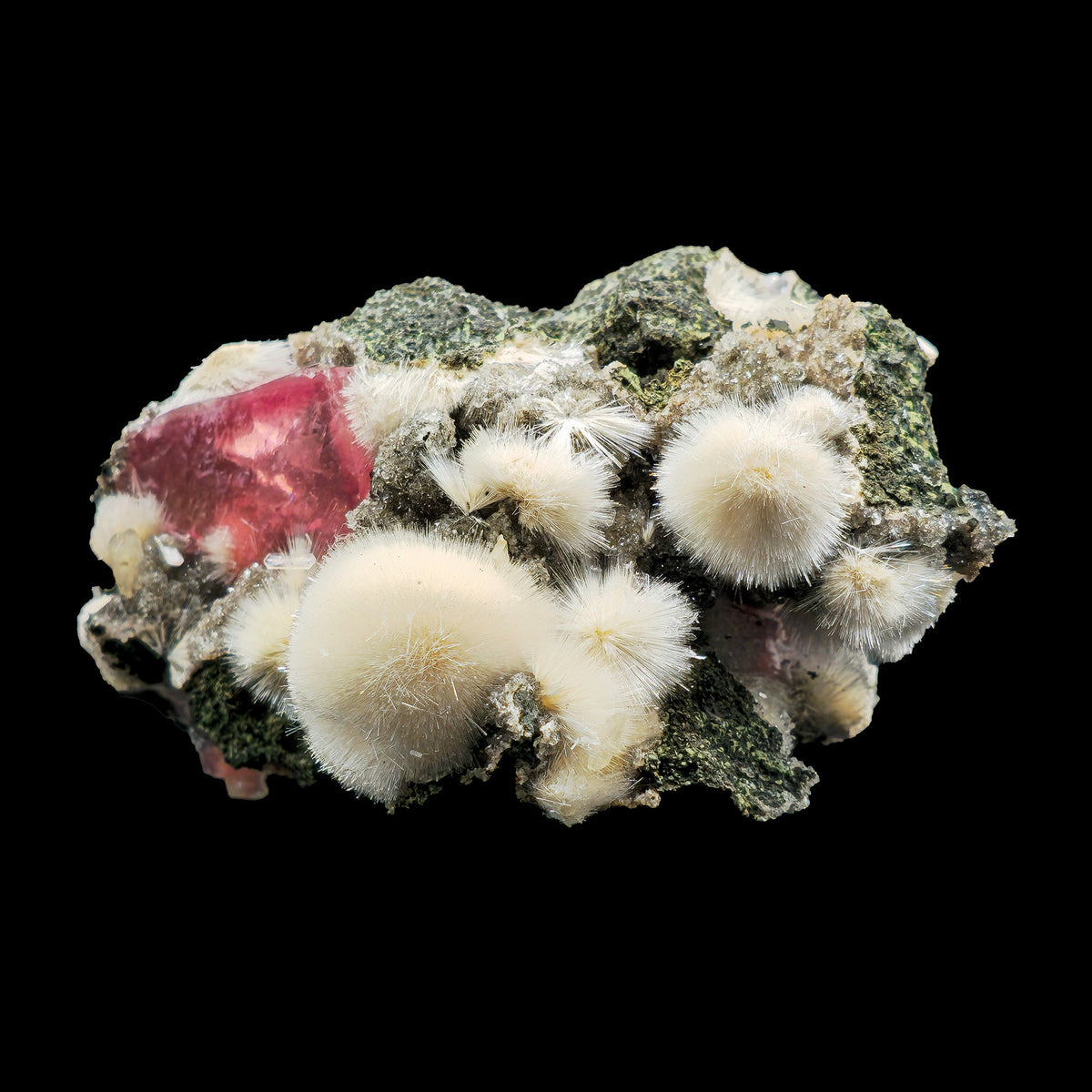 Rare Huge Moldy Raspberry Calcite with Mesolite Natural Mineral Specimen.  # GG5