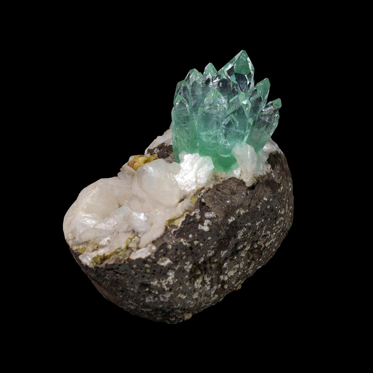 Green Apophyllite sharp terminated Natural Mineral Specimen USA # B 6933