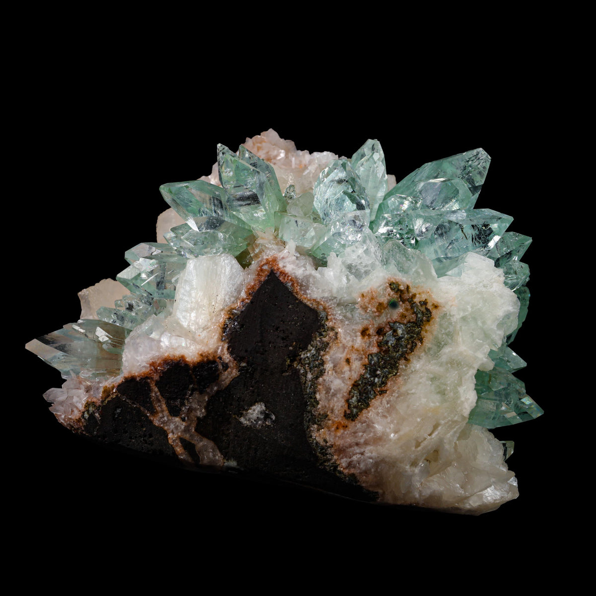 Green Apophyllite sharp terminated Natural Mineral Specimen USA # B 6935
