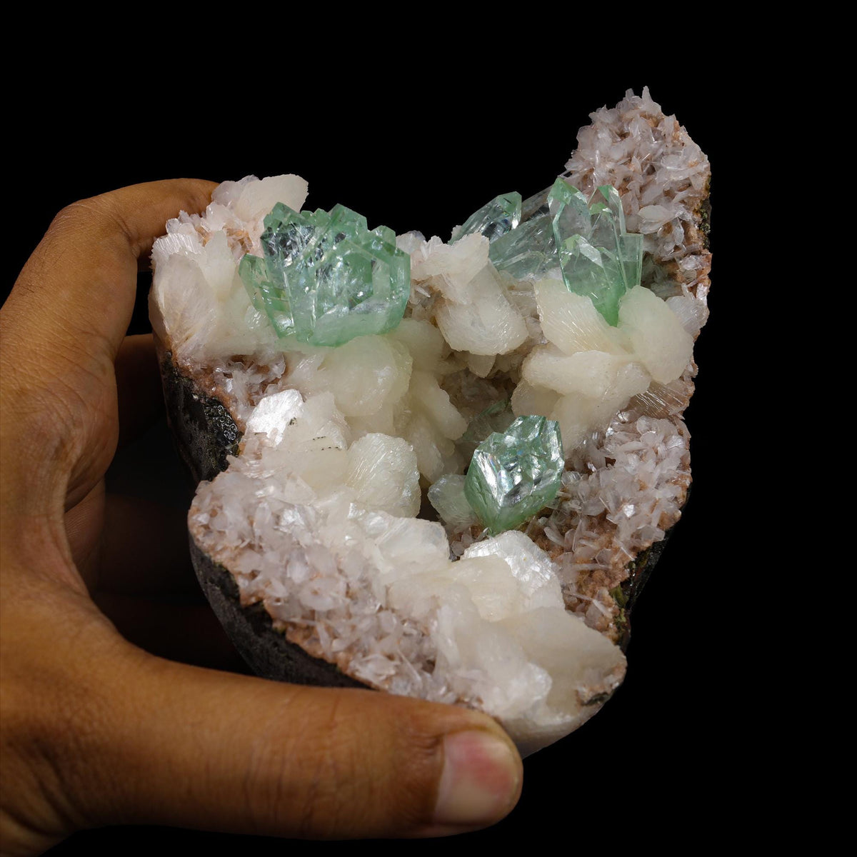Green Apophyllite sharp terminated Natural Mineral Specimen USA # B 6936