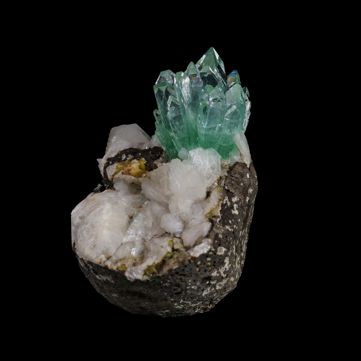 Green Apophyllite sharp terminated Natural Mineral Specimen USA # B 6933