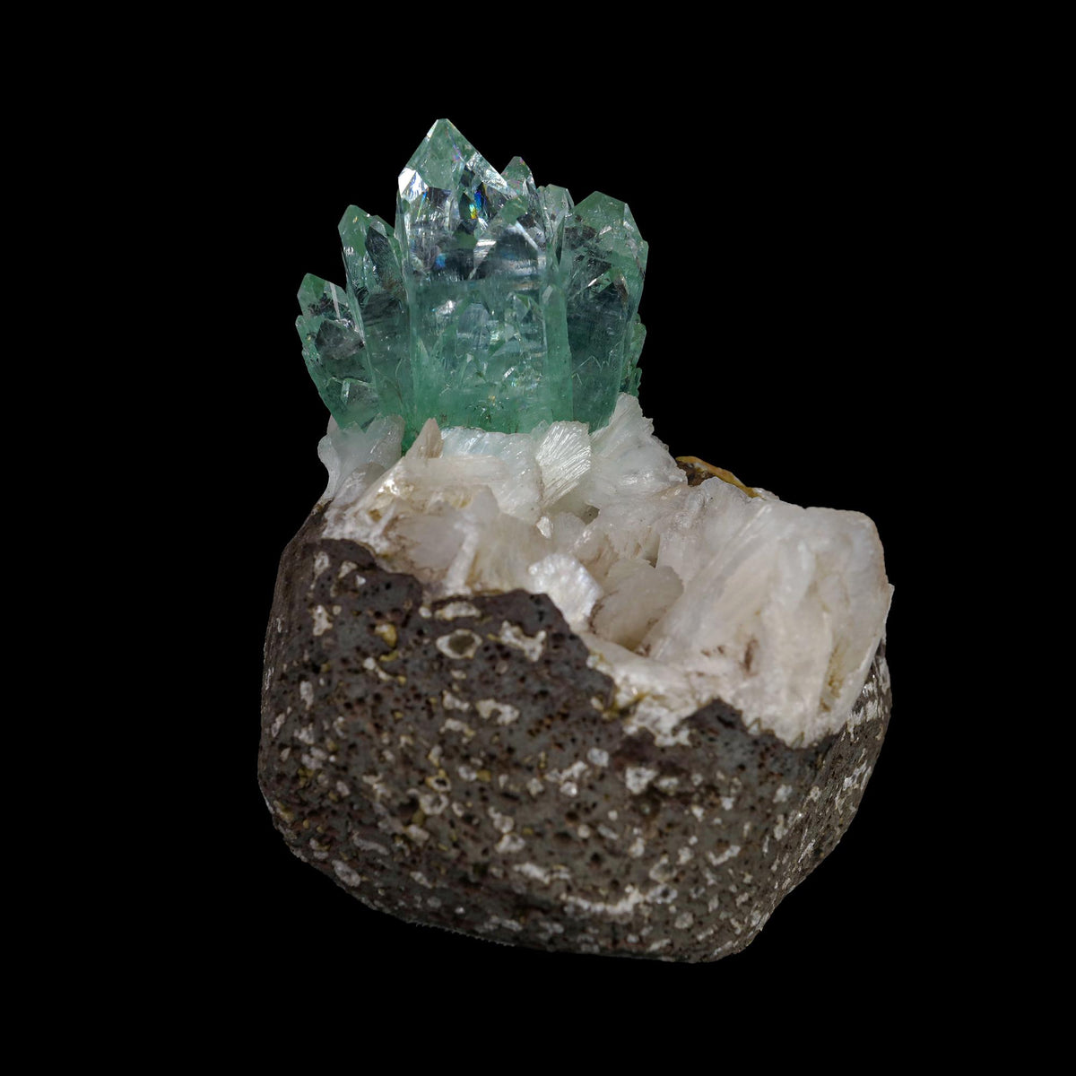 Green Apophyllite sharp terminated Natural Mineral Specimen USA # B 6933