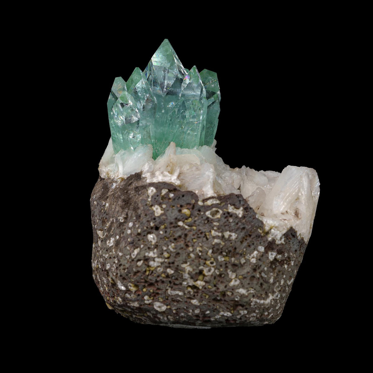 Green Apophyllite sharp terminated Natural Mineral Specimen USA # B 6933