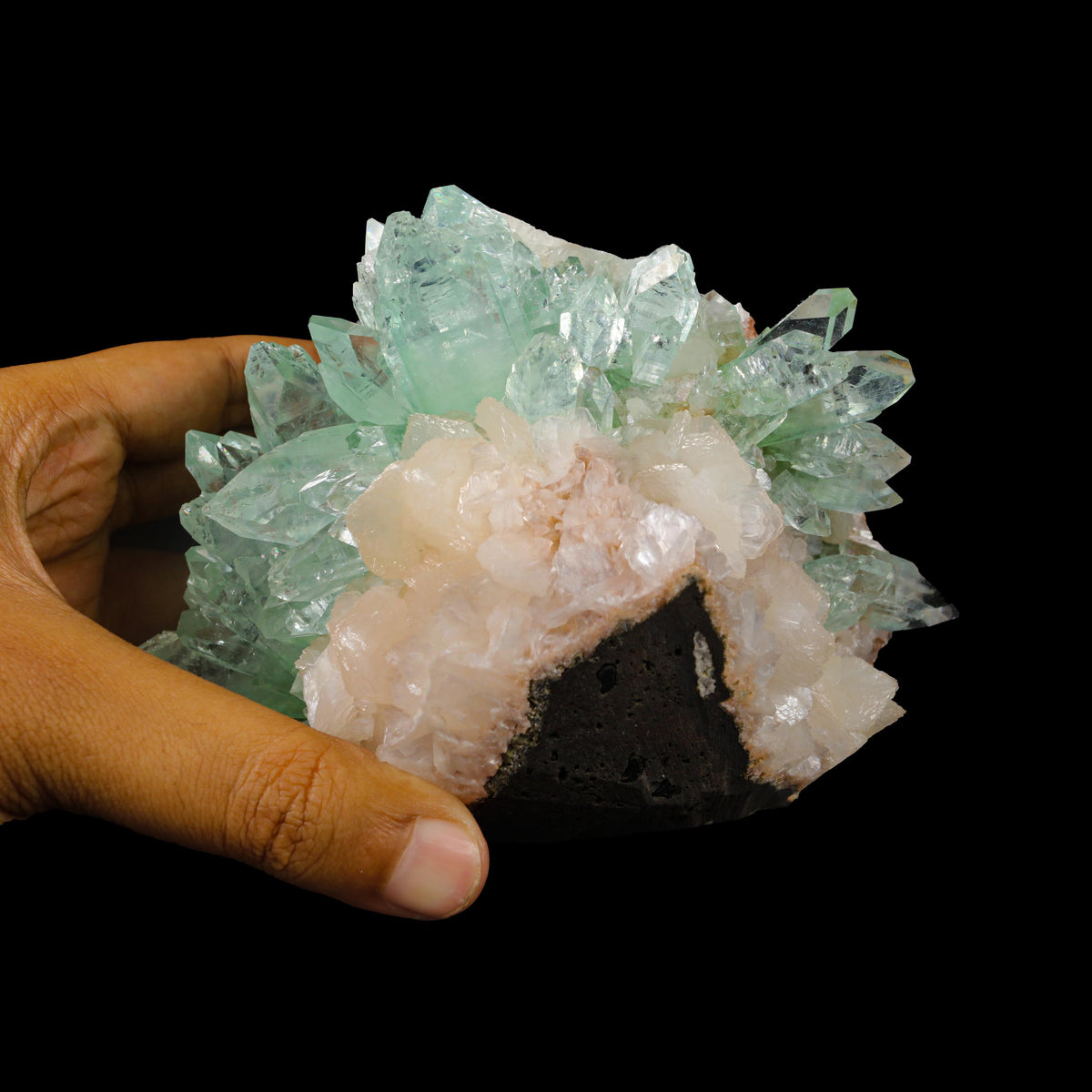 Green Apophyllite sharp terminated Natural Mineral Specimen USA # B 6935