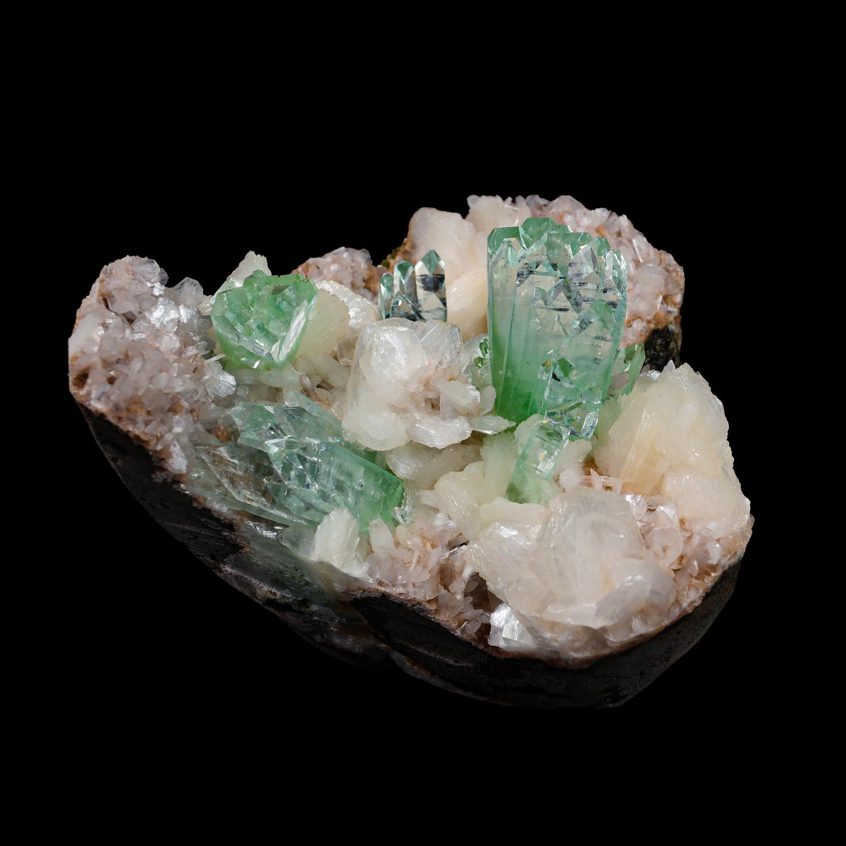 Green Apophyllite sharp terminated Natural Mineral Specimen USA # B 6936