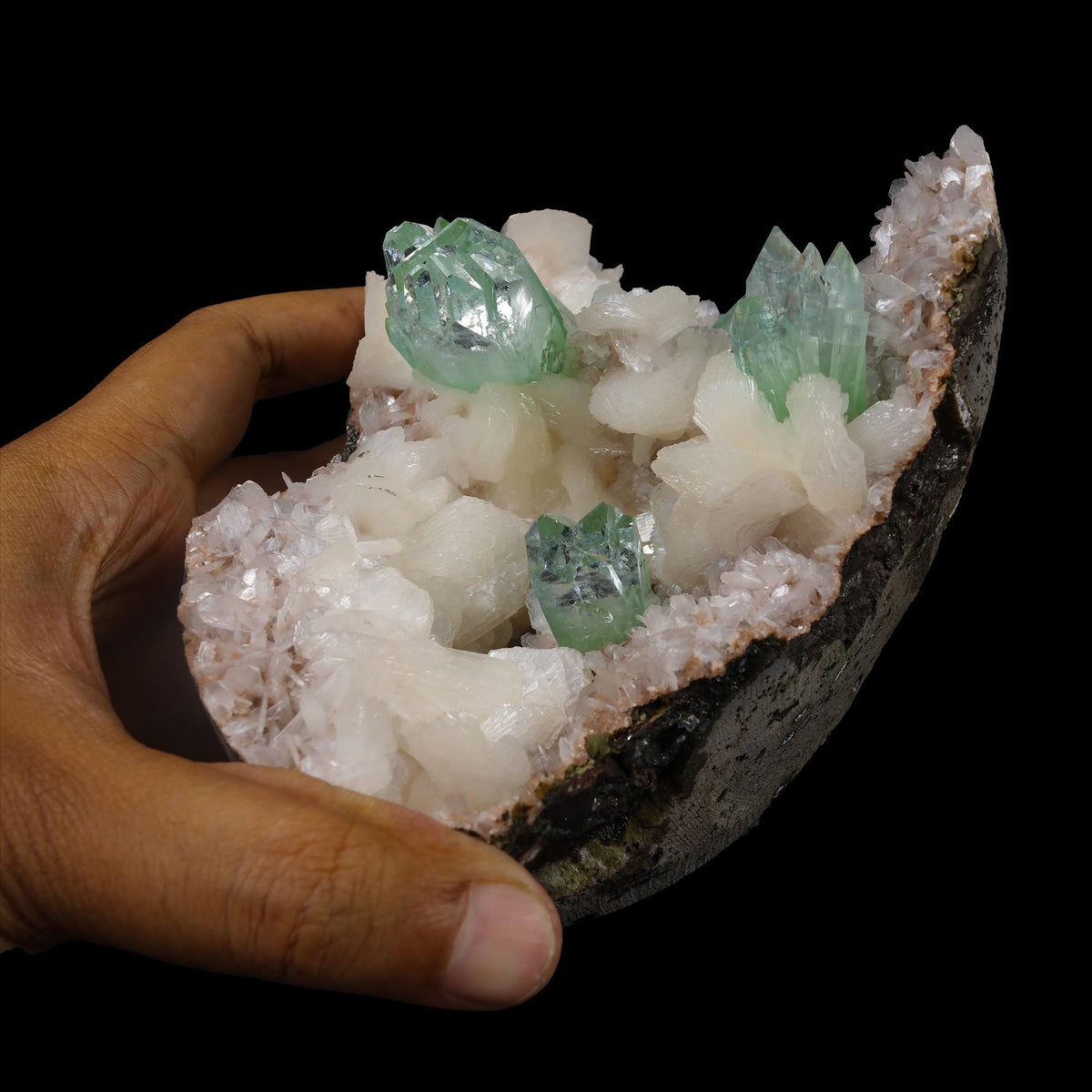 Green Apophyllite sharp terminated Natural Mineral Specimen USA # B 6936