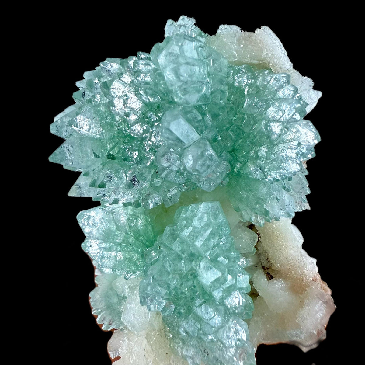 Green Apophyllite with Stilbite Mineral Specimen | Ahmednagar, India