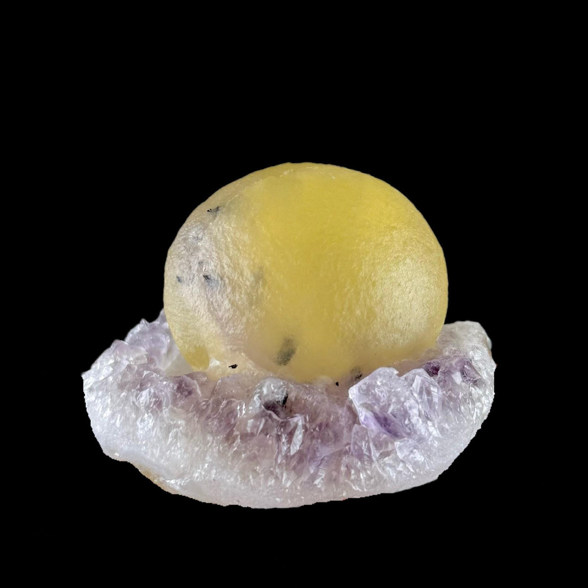 Botryoidal Fluorite on Amethyst | Indian Mineral Specimen