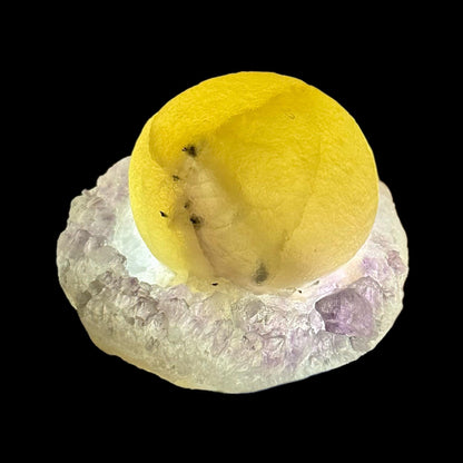 Botryoidal Fluorite on Amethyst | Indian Mineral Specimen