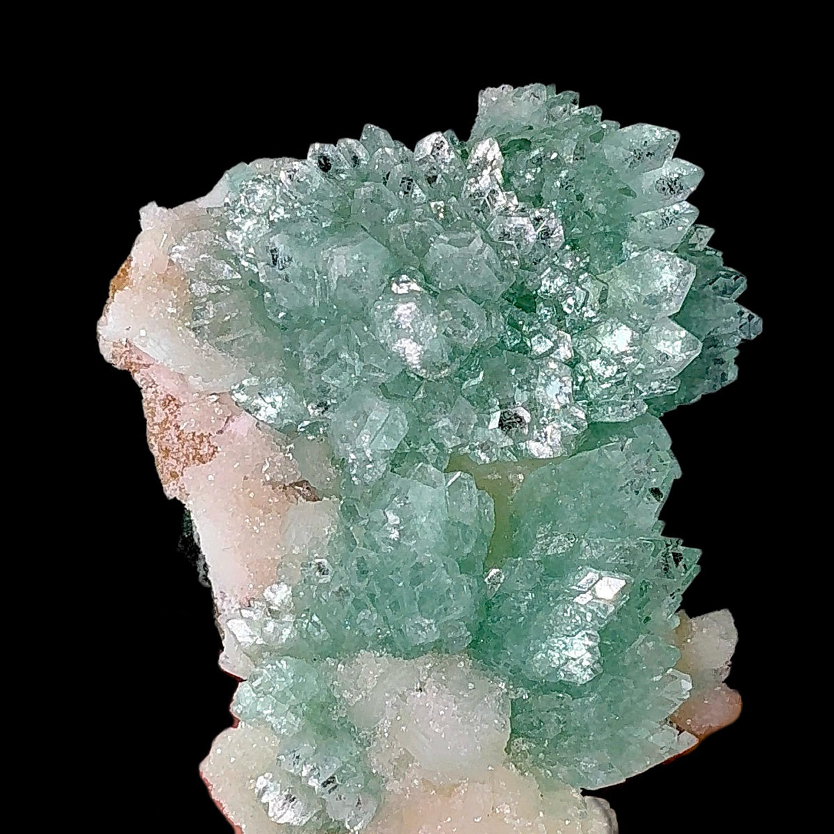 Green Apophyllite with Stilbite Mineral Specimen | Ahmednagar, India