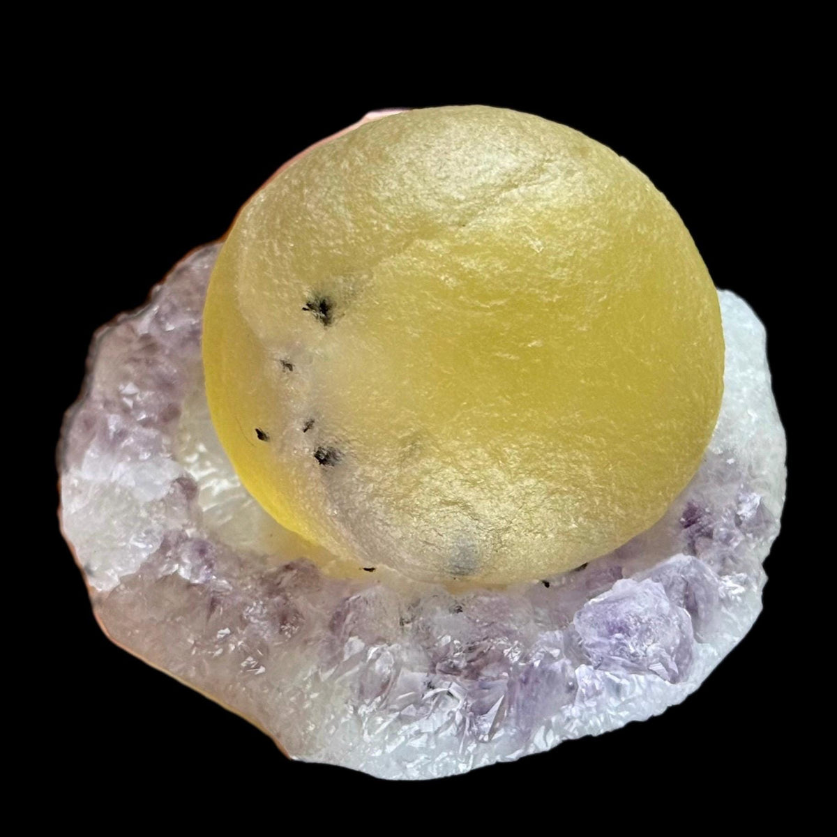Botryoidal Fluorite on Amethyst | Indian Mineral Specimen