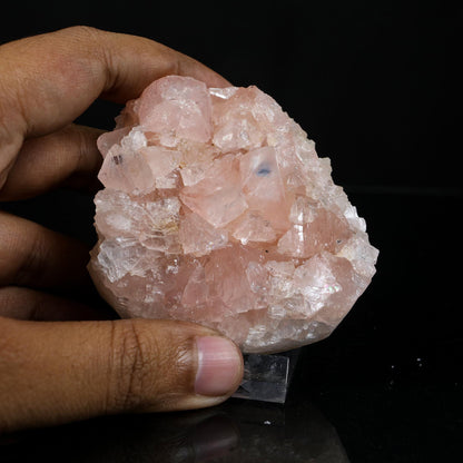 Ultra-Rare Pink Apophyllite Cluster with Sharp Terminations – First Find Lustrous Indian Mineral Specimen from Madhya Pradesh # B 7233