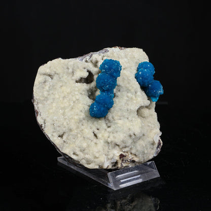 Rare Cavansite on Shimmering Heulandite – Lustrous Crystal Mineral Specimen from India | Collector Display Piece # B 7250 Cavansite Superb Minerals