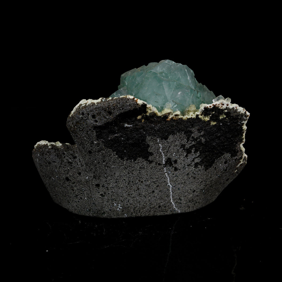Lustrous Cubic Green Apophyllite on Pale Green Chalcedony Matrix - Natural Specimen from Pune, India # B 7207 Apophylite Superb Minerals 