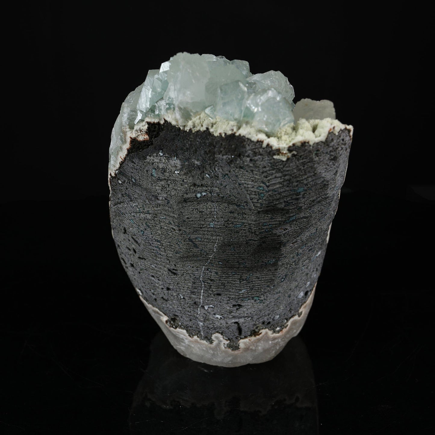 Lustrous Mint Green Apophyllite Cluster with Stilbite - Collector’s Specimen from Pune, Maharashtra # B 7220 Apophylite Superb Minerals 