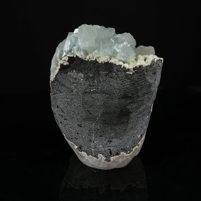 Lustrous Mint Green Apophyllite Cluster with Stilbite - Collector’s Specimen from Pune, Maharashtra # B 7220 Apophylite Superb Minerals 