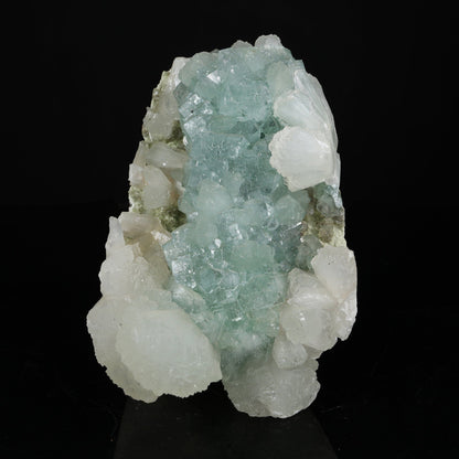 Lustrous Mint Green Apophyllite Cluster with Stilbite - Collector’s Specimen from Pune, Maharashtra # B 7220 Apophylite Superb Minerals 