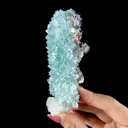 Lustrous Mint Green Apophyllite Cluster with Stilbite & Heulandite - Rare Collector’s Indian Specimen from Madhya Pradesh #DKT155 apophyllite Superb Minerals 