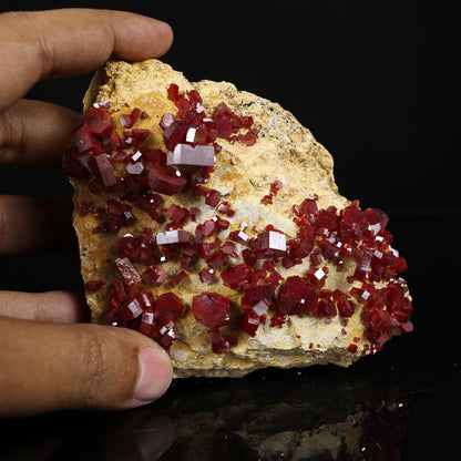 Lustrous Red Vanadinite - Natural Raw Mineral Specimen from Mibladen, Morocco # B 7201 Vanadinite Superb Minerals 