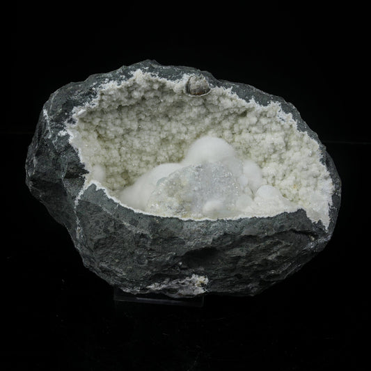 Massive Raw Okenite Big Puffballs Inside Chalcedony Geode | Huge Indian Zeolite Mineral Specimen from Mumbai, India # B 7120 Okenite Superb Minerals 