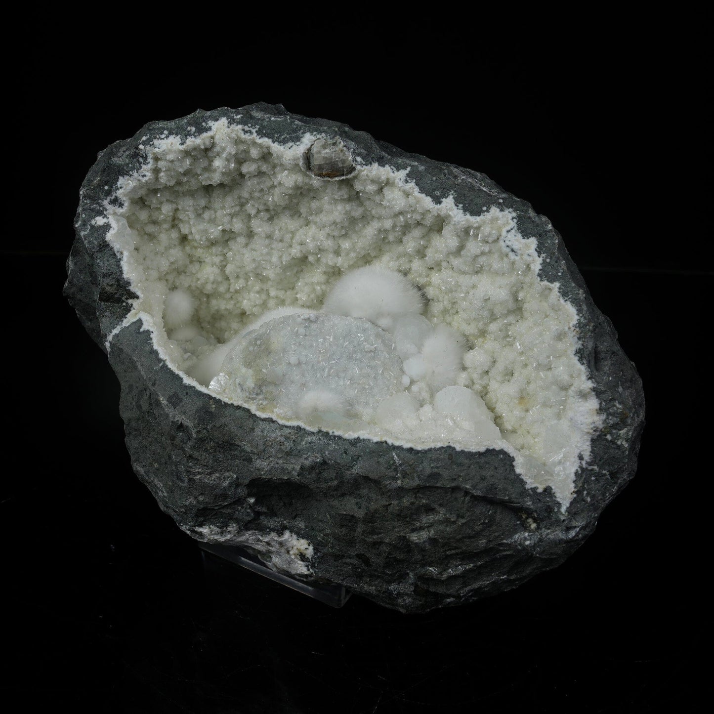 Massive Raw Okenite Big Puffballs Inside Chalcedony Geode | Huge Indian Zeolite Mineral Specimen from Mumbai, India # B 7120 Okenite Superb Minerals 