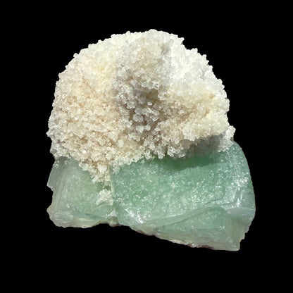 Mesolite on Green Apophyllite – Indian Zeolite Mineral Specimen from Pune # B DKT134 Mesolite Superb Minerals 