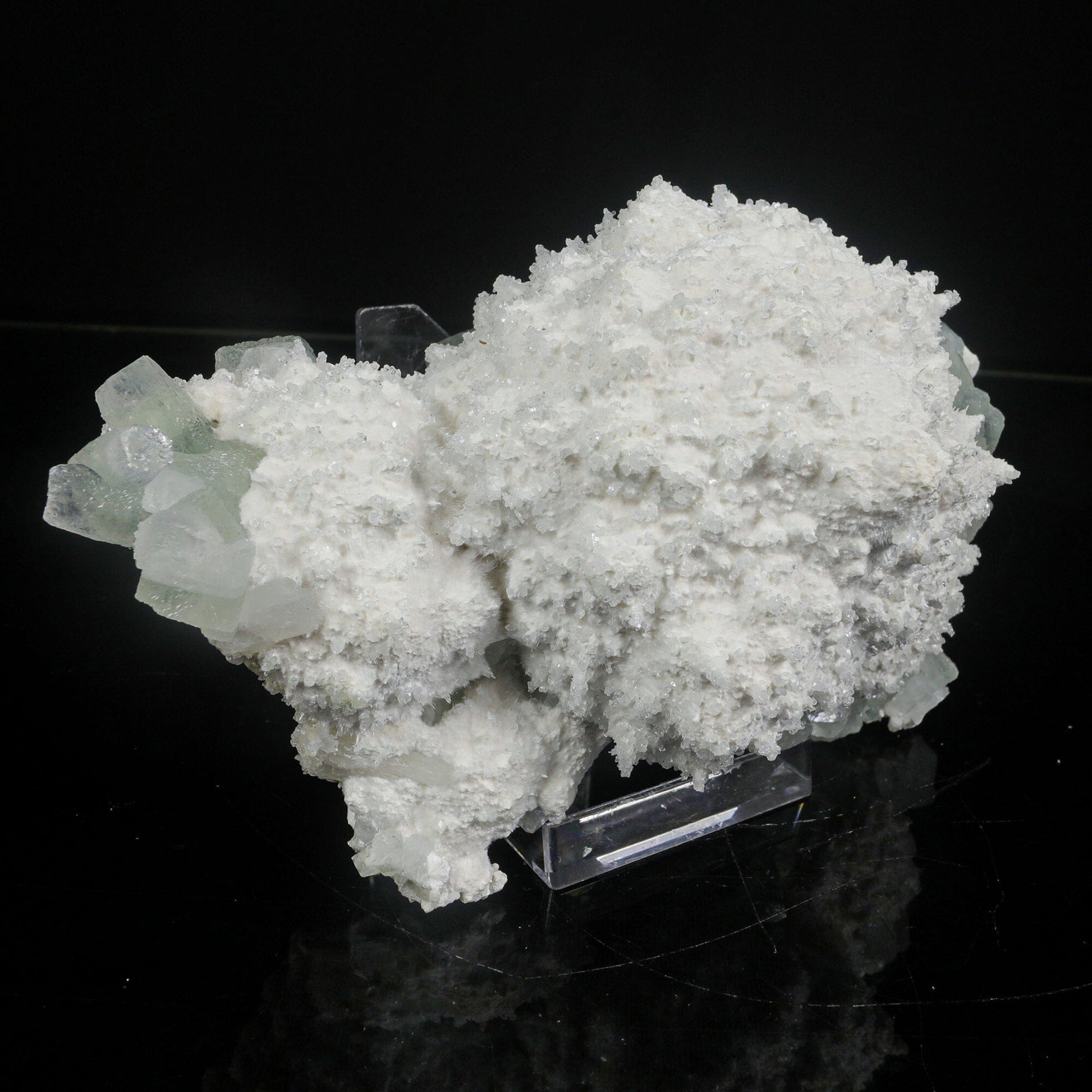 Mordenite with Green Apophyllite – Rare Indian Zeolite Mineral Specimen # B 7084 Mordenite Superb Minerals 