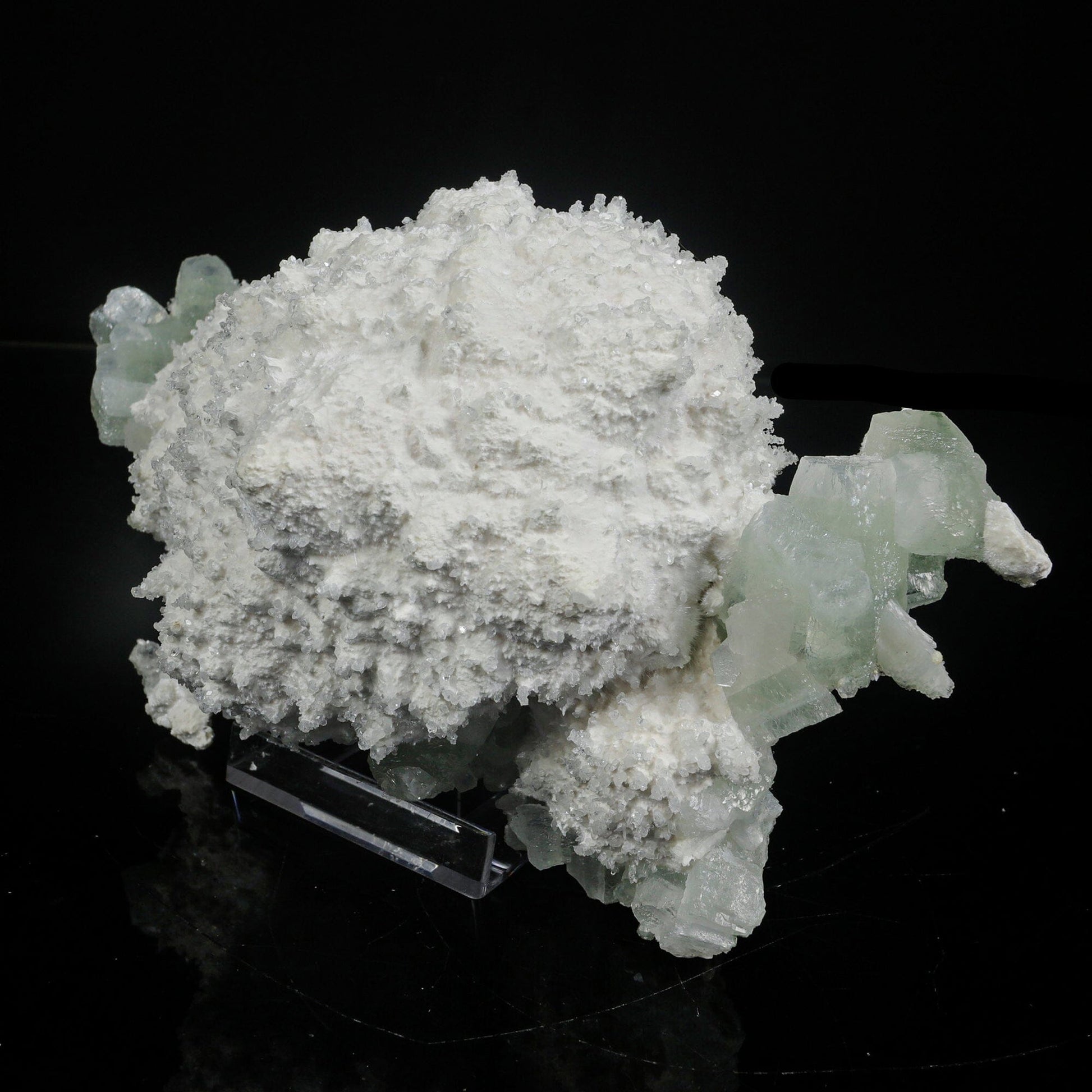 Mordenite with Green Apophyllite – Rare Indian Zeolite Mineral Specimen # B 7084 Mordenite Superb Minerals 