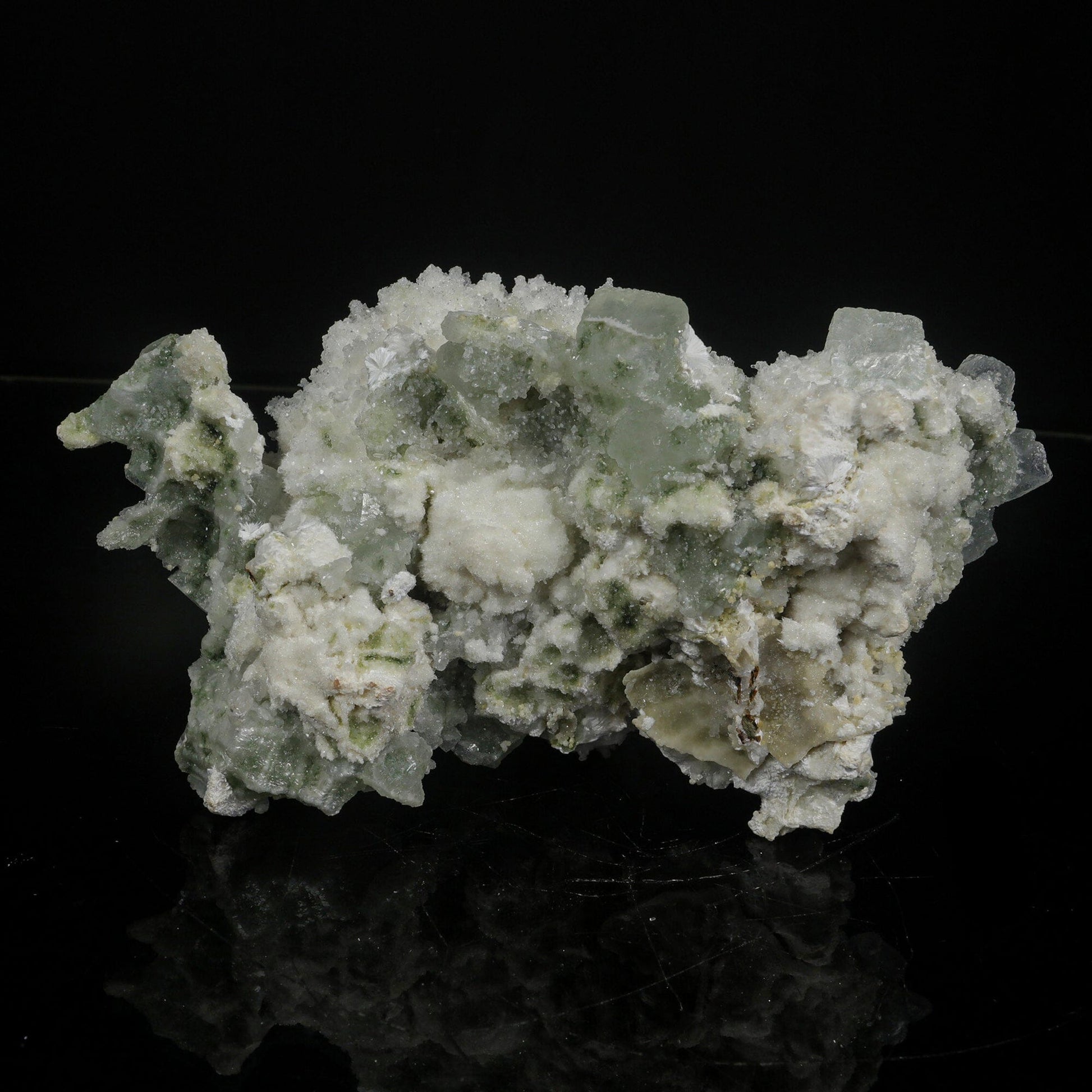 Mordenite with Green Apophyllite – Rare Indian Zeolite Mineral Specimen # B 7084 Mordenite Superb Minerals 