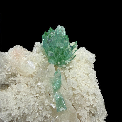 Museum-Grade Green Apophyllite Crystal Cluster on Stilbite Matrix | Rare Indian Zeolite Specimen from Maharashtra | Terminated Apophyllite Formation # DKT59 Apohyllite Superb Minerals 