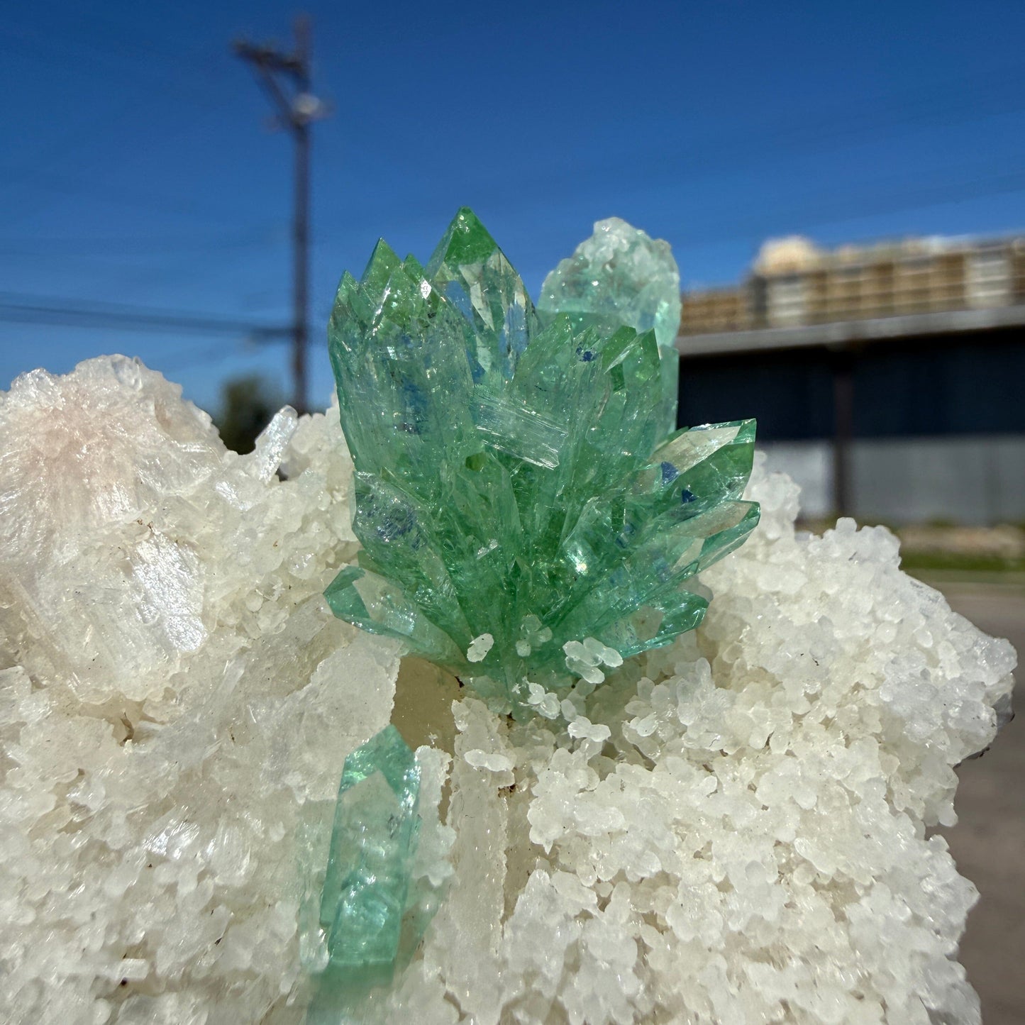Museum-Grade Green Apophyllite Crystal Cluster on Stilbite Matrix | Rare Indian Zeolite Specimen from Maharashtra | Terminated Apophyllite Formation # DKT59 Apohyllite Superb Minerals 