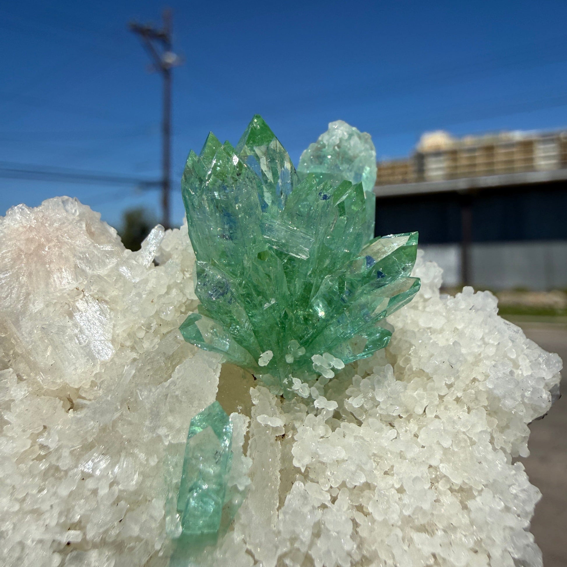Museum-Grade Green Apophyllite Crystal Cluster on Stilbite Matrix | Rare Indian Zeolite Specimen from Maharashtra | Terminated Apophyllite Formation # DKT59 Apohyllite Superb Minerals 