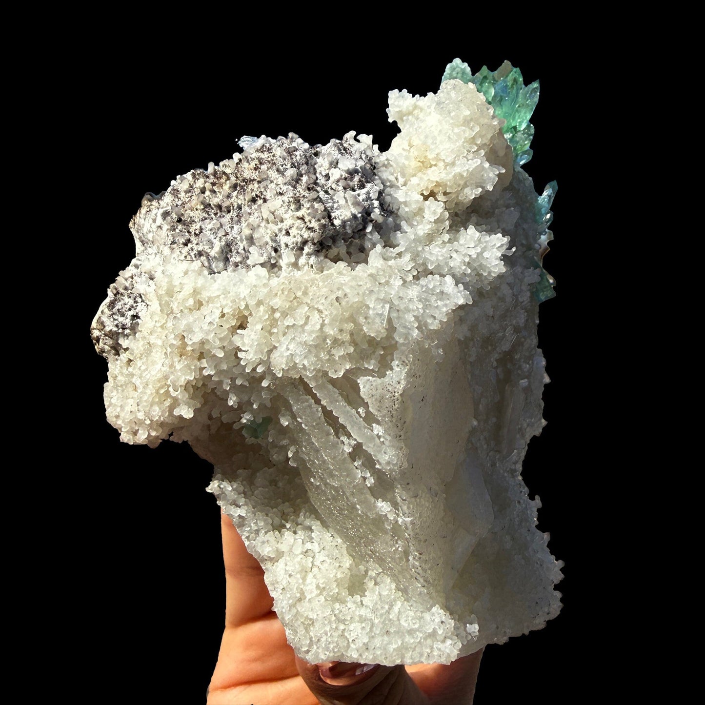 Museum-Grade Green Apophyllite Crystal Cluster on Stilbite Matrix | Rare Indian Zeolite Specimen from Maharashtra | Terminated Apophyllite Formation # DKT59 Apohyllite Superb Minerals 