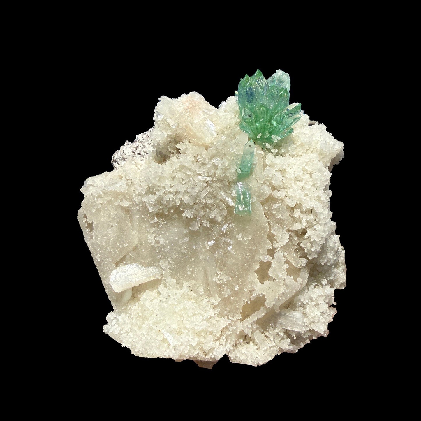 Museum-Grade Green Apophyllite Crystal Cluster on Stilbite Matrix | Rare Indian Zeolite Specimen from Maharashtra | Terminated Apophyllite Formation # DKT59 Apohyllite Superb Minerals 
