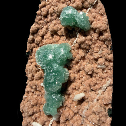 Museum Grade - Green Apophyllite Crystal Clusters on Pink Heulandite – Freestanding Indian Zeolite Crystal from Ahilyanagar # DKT119 Apophyllite Superb Minerals 