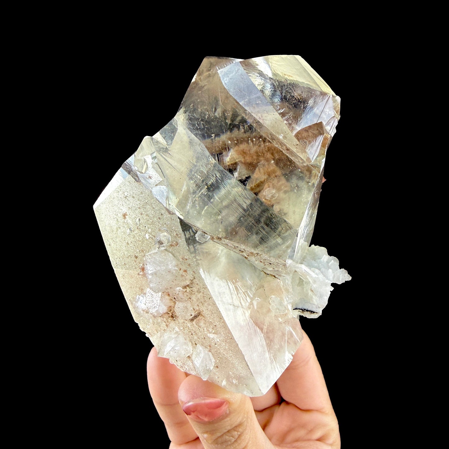 Museum-Grade Optical Calcite with Apophyllite – Rare Jalgaon, India Crystal Specimen | Gemmy Transparent Calcite Formation Calcite Superb Minerals 