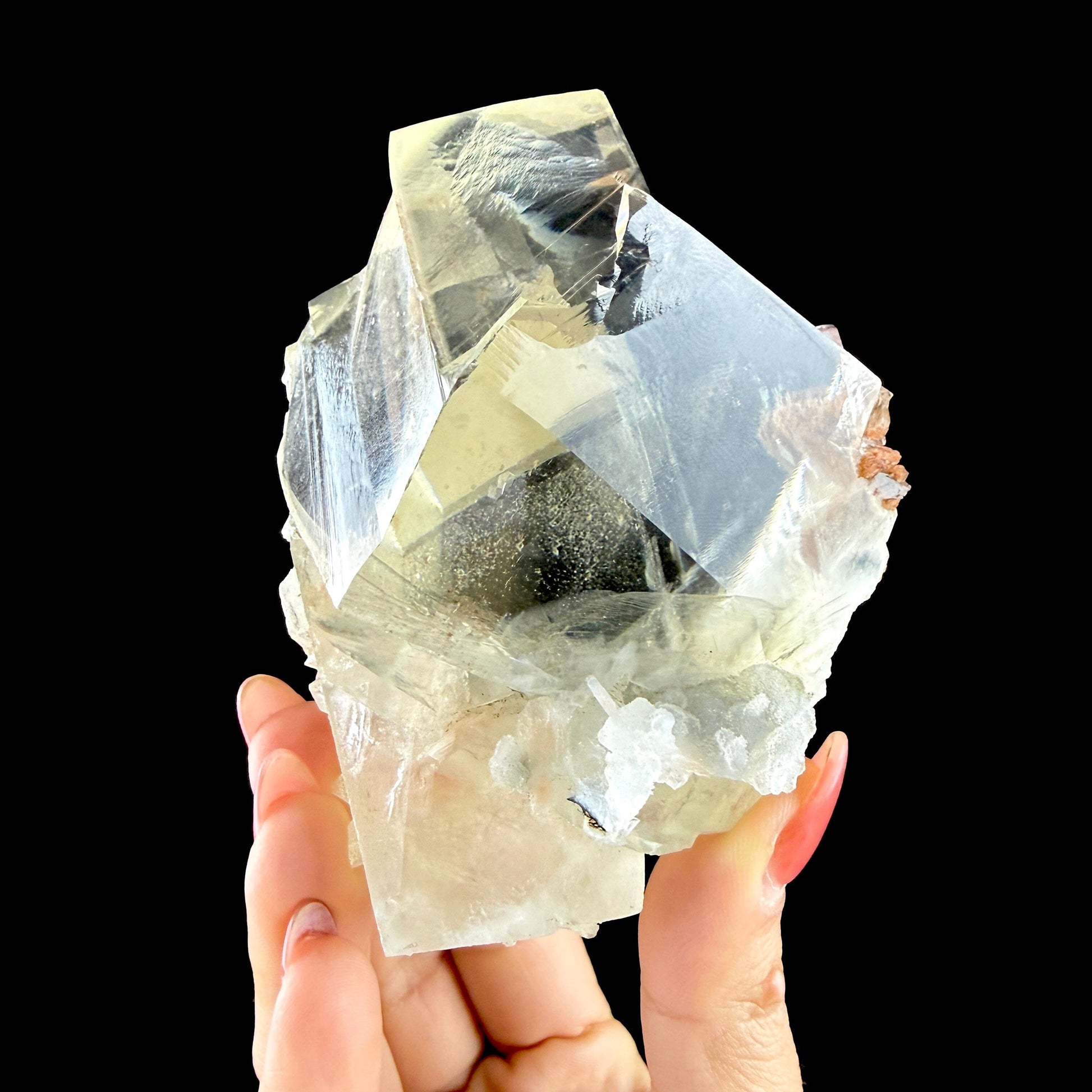 Museum-Grade Optical Calcite with Apophyllite – Rare Jalgaon, India Crystal Specimen | Gemmy Transparent Calcite Formation Calcite Superb Minerals 